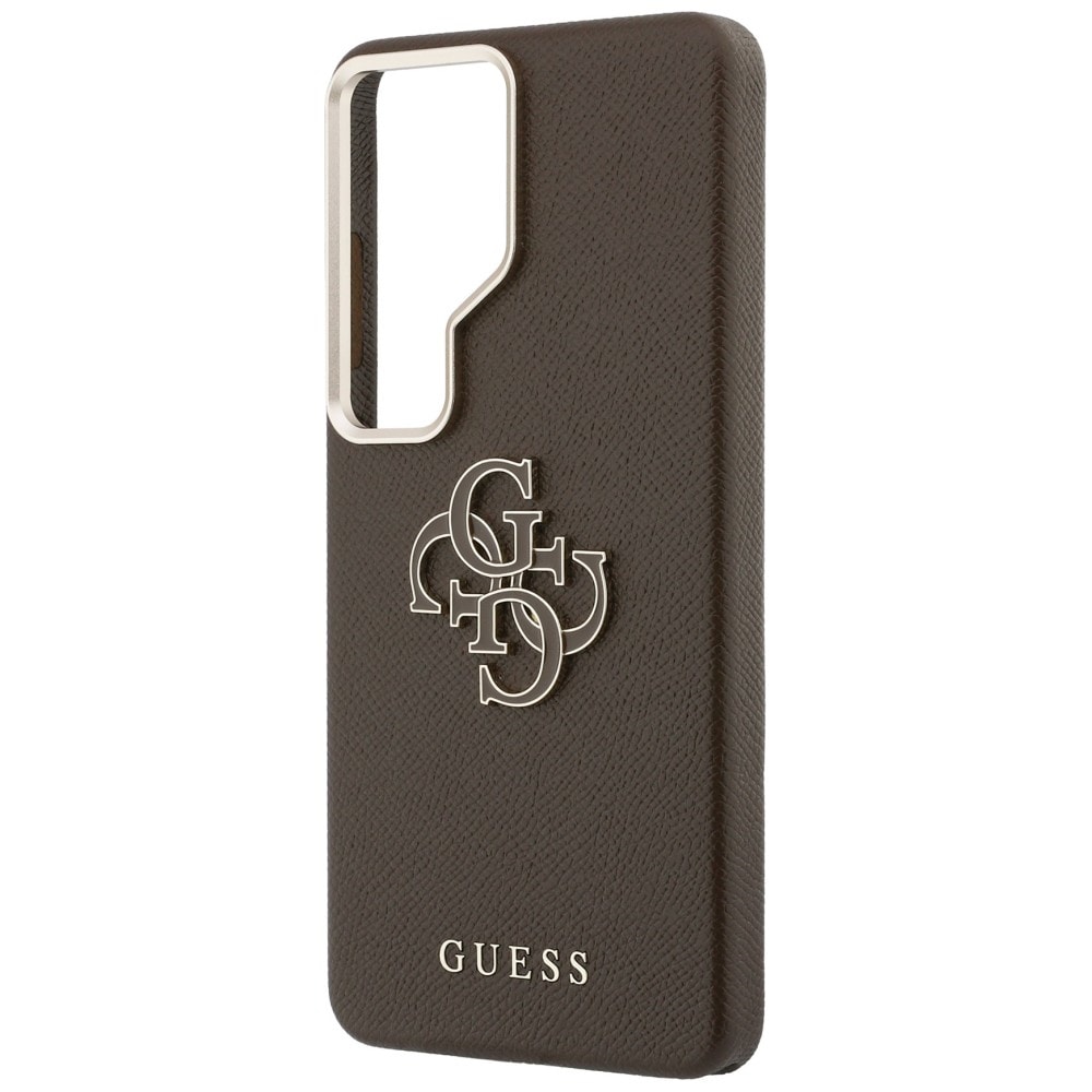 Guess Grained Big 4G Metal Logo Etui til Samsung Galaxy S26 Ultra - Brun