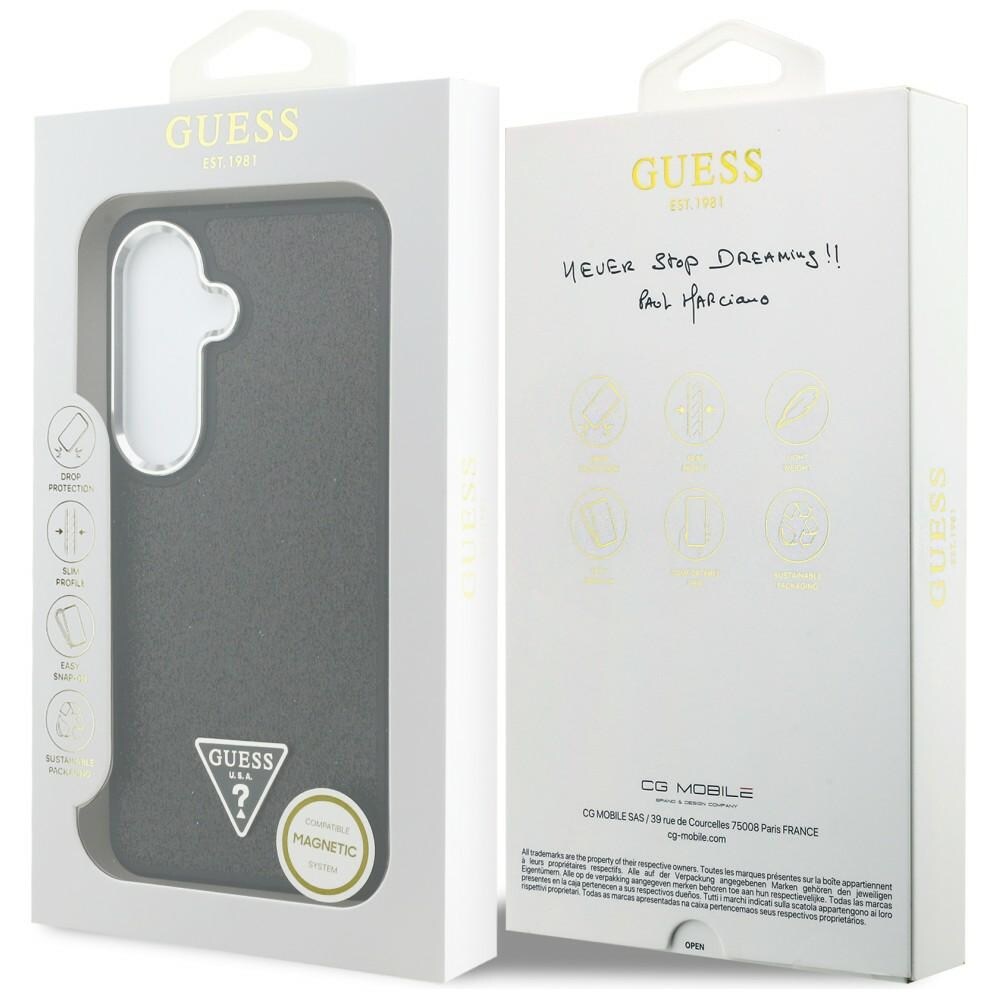 Guess MagSafe-fodral med fast glittertriangel för Samsung Galaxy S26+ - svart