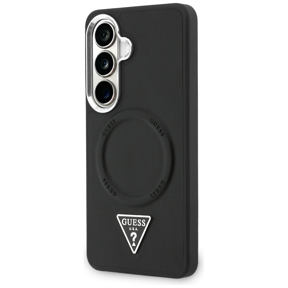 Guess Præget Ring Triangle Logo MagSafe-etui til Samsung Galaxy S26 - sort