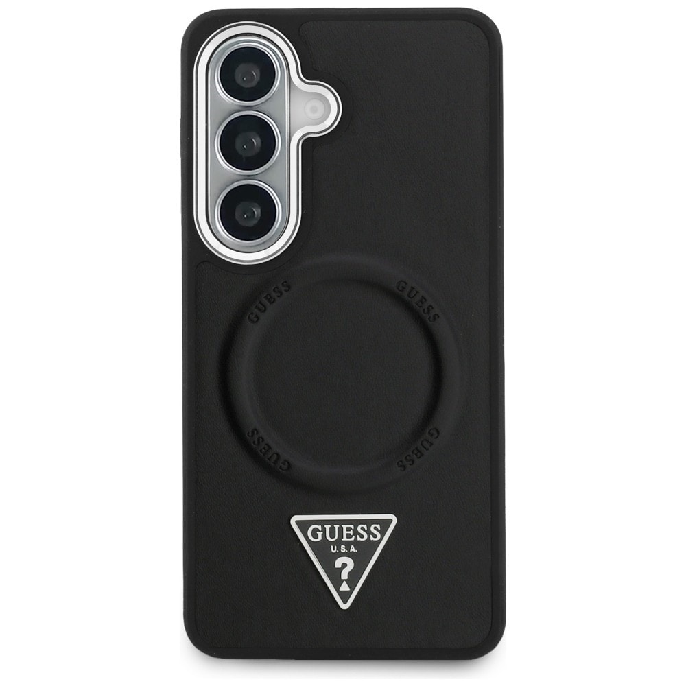 Guess Præget Ring Triangle Logo MagSafe-etui til Samsung Galaxy S26 - sort