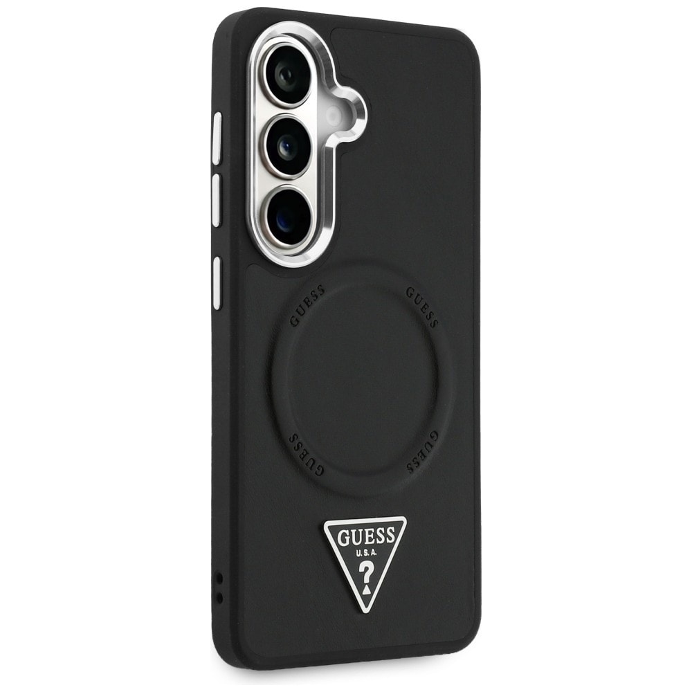 Guess Præget Ring Triangle Logo MagSafe-etui til Samsung Galaxy S26 - sort