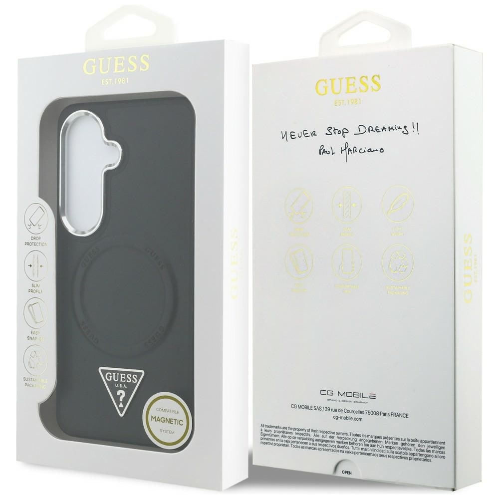 Guess Præget Ring Triangle Logo MagSafe-etui til Samsung Galaxy S26 - sort
