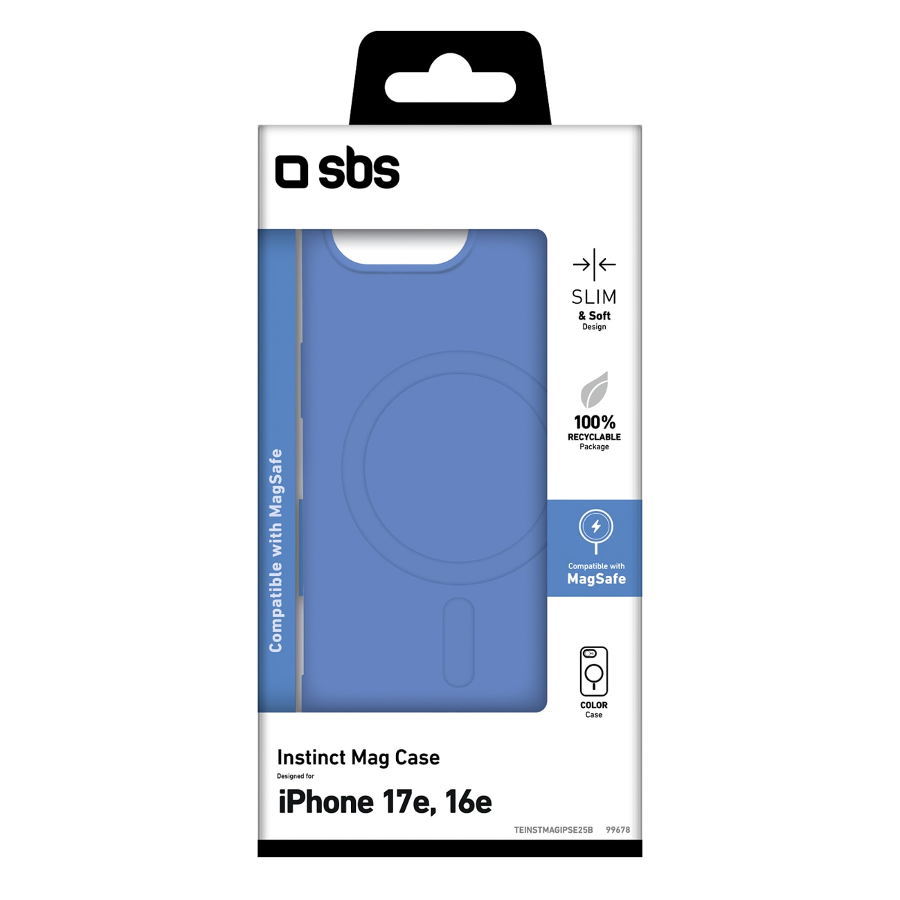 SBS Instinct Mag Case til iPhone 16e / 17e Kompatibel med MagSafe - Blå