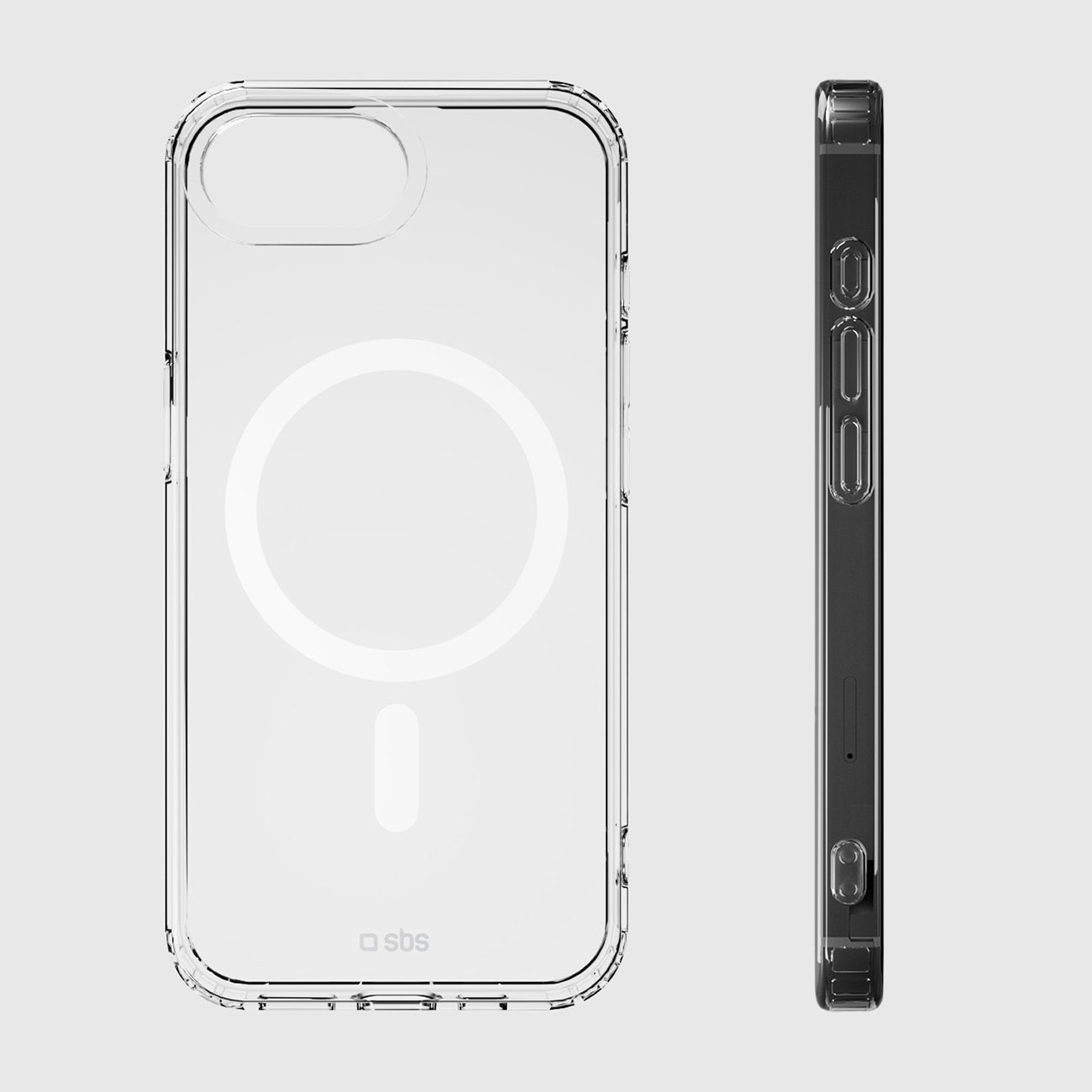 SBS Cover Light Mag Beskyttelsesetui til iPhone 16e / 17e Kompatibel med MagSafe - Transparent