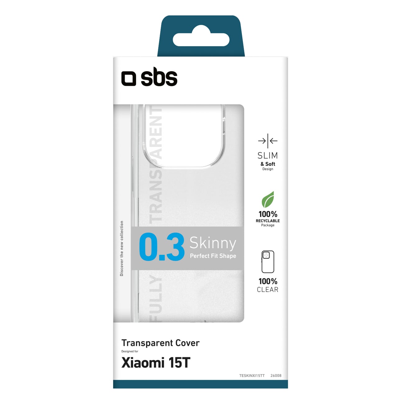 SBS Skinny Cover til Xiaomi 15T - transparent