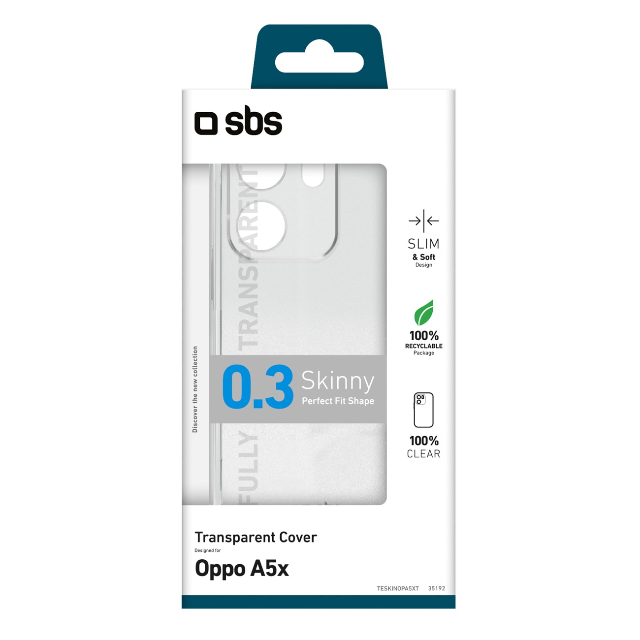 SBS Skinny Cover til Oppo A5X - Transparent