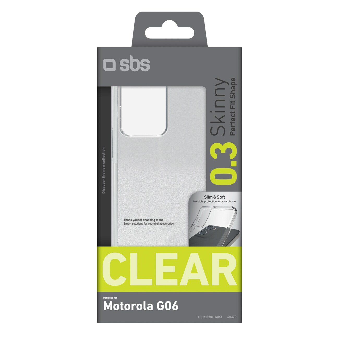 SBS Skinny Cover til Motorola Moto G06 - Transparent