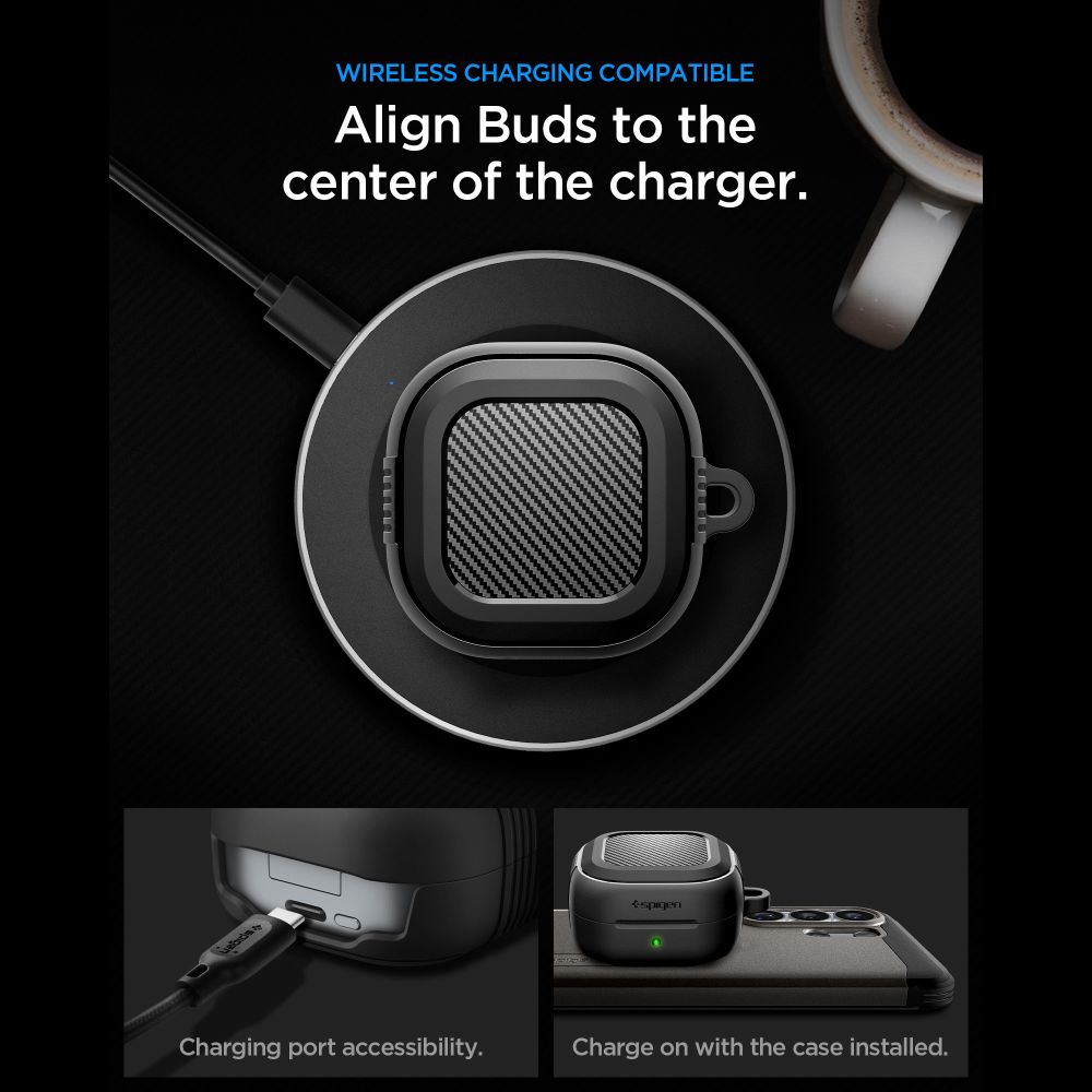 Spigen Robust skyddsfodral för Samsung Galaxy Buds 4 / 4 Pro - Matt svart