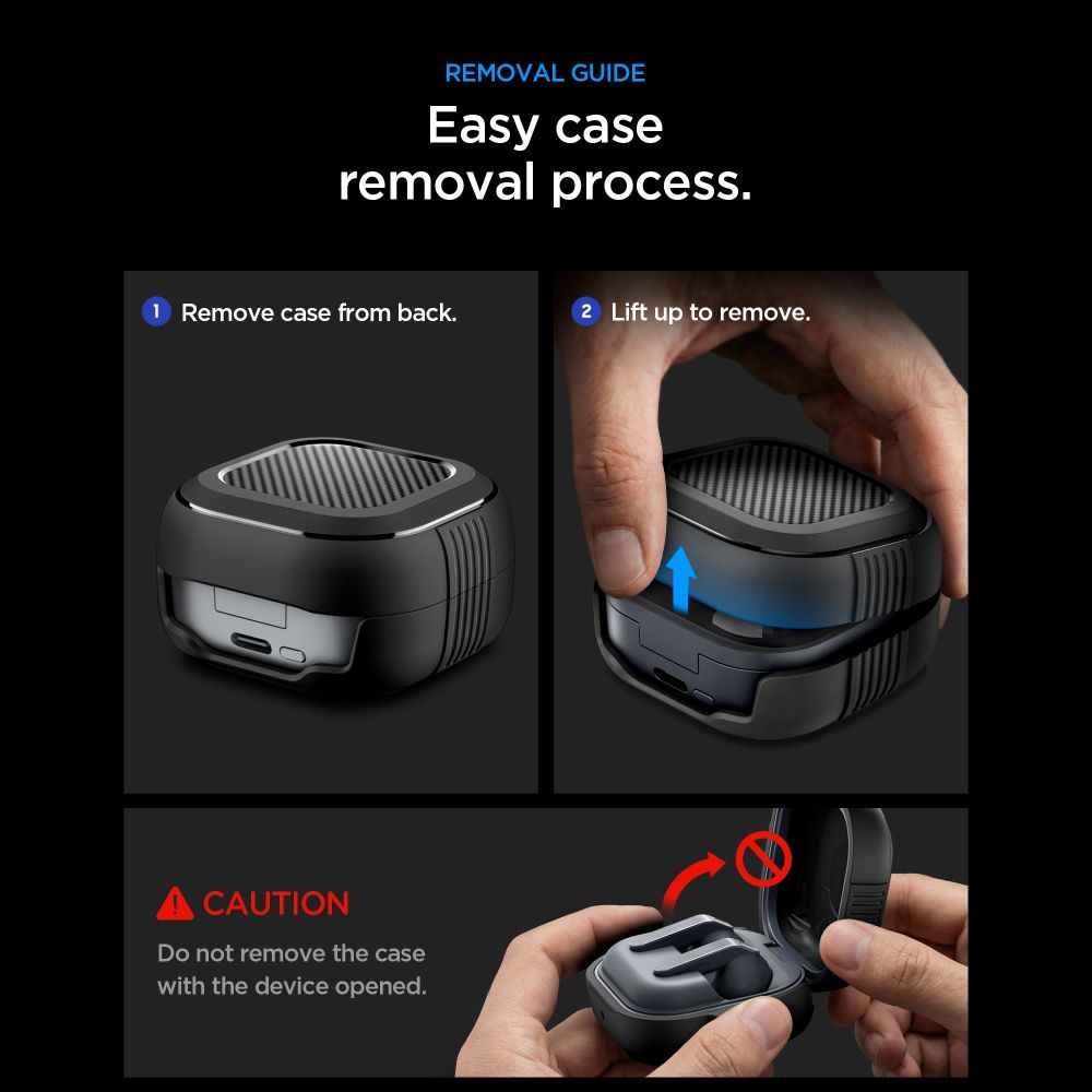 Spigen Robust skyddsfodral för Samsung Galaxy Buds 4 / 4 Pro - Matt svart