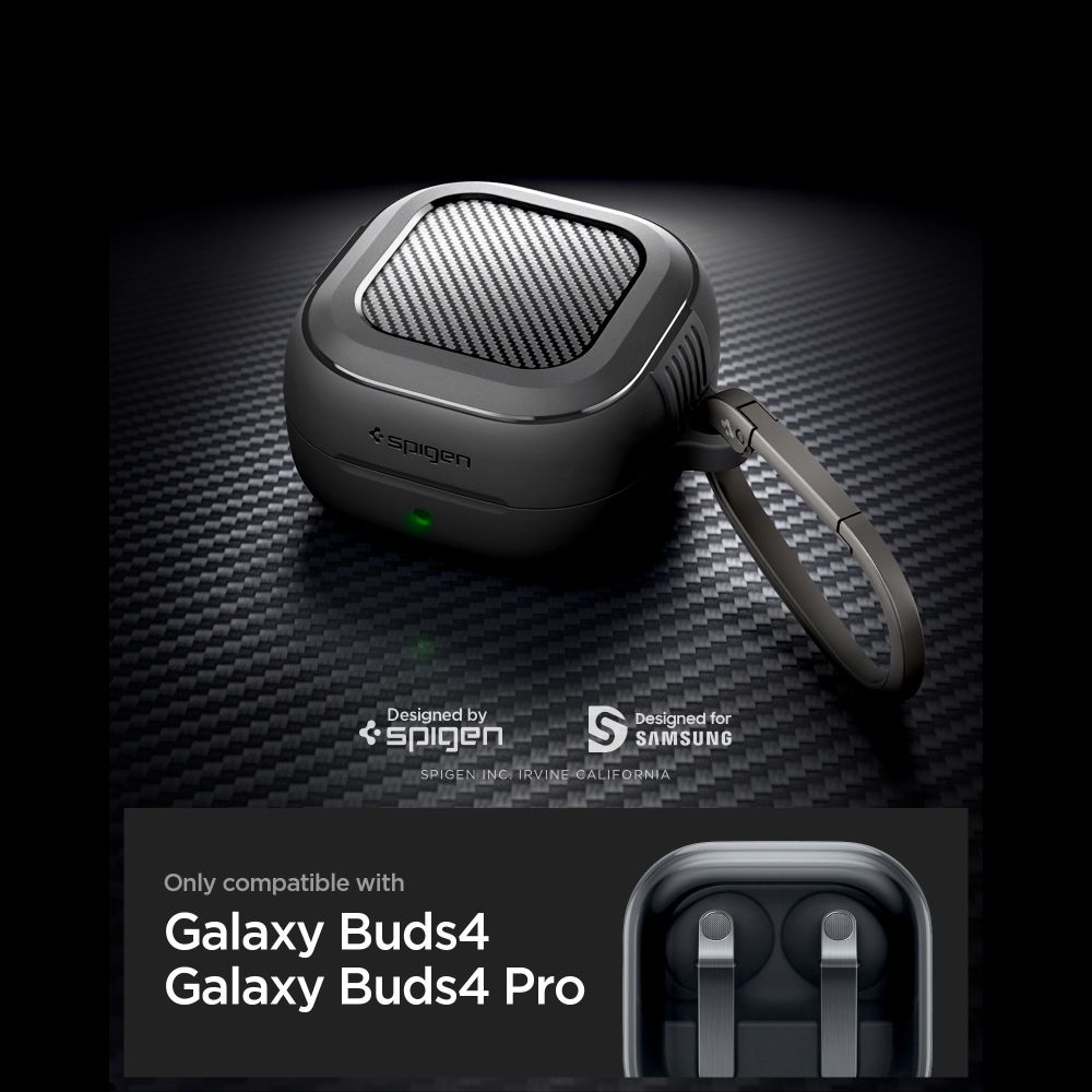 Spigen Robust skyddsfodral för Samsung Galaxy Buds 4 / 4 Pro - Matt svart