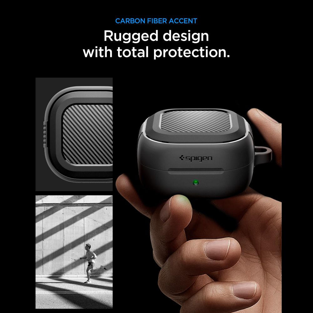 Spigen Robust skyddsfodral för Samsung Galaxy Buds 4 / 4 Pro - Matt svart