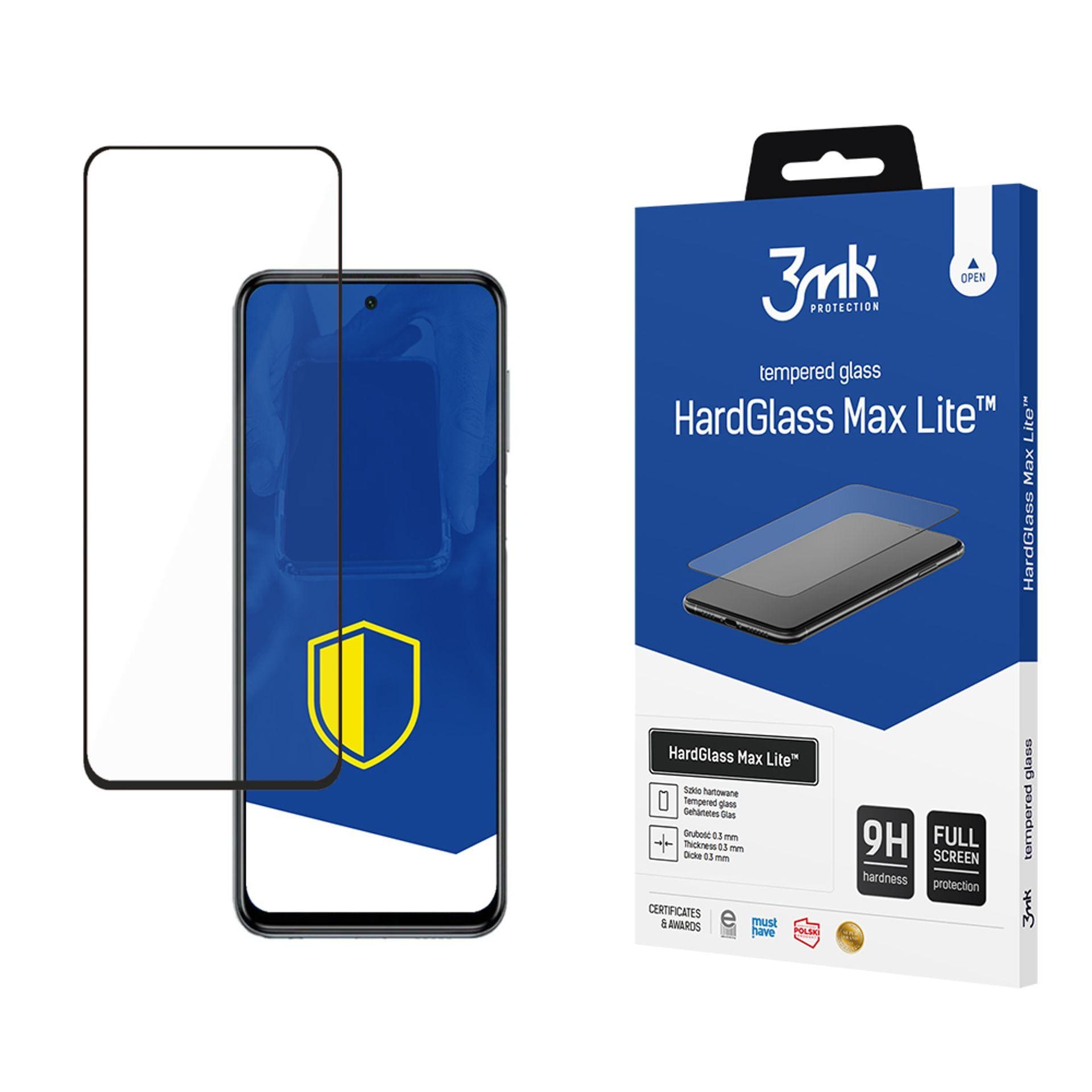 9H 3mk HardGlass Max Lite™ glas för Xiaomi Redmi Note 9 Pro Max