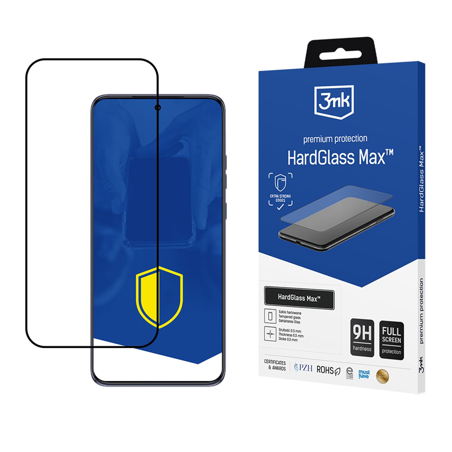 Förstärkt härdat glas för hela skärmen 3mk HardGlass Max Black för Motorola Edge 50 Neo