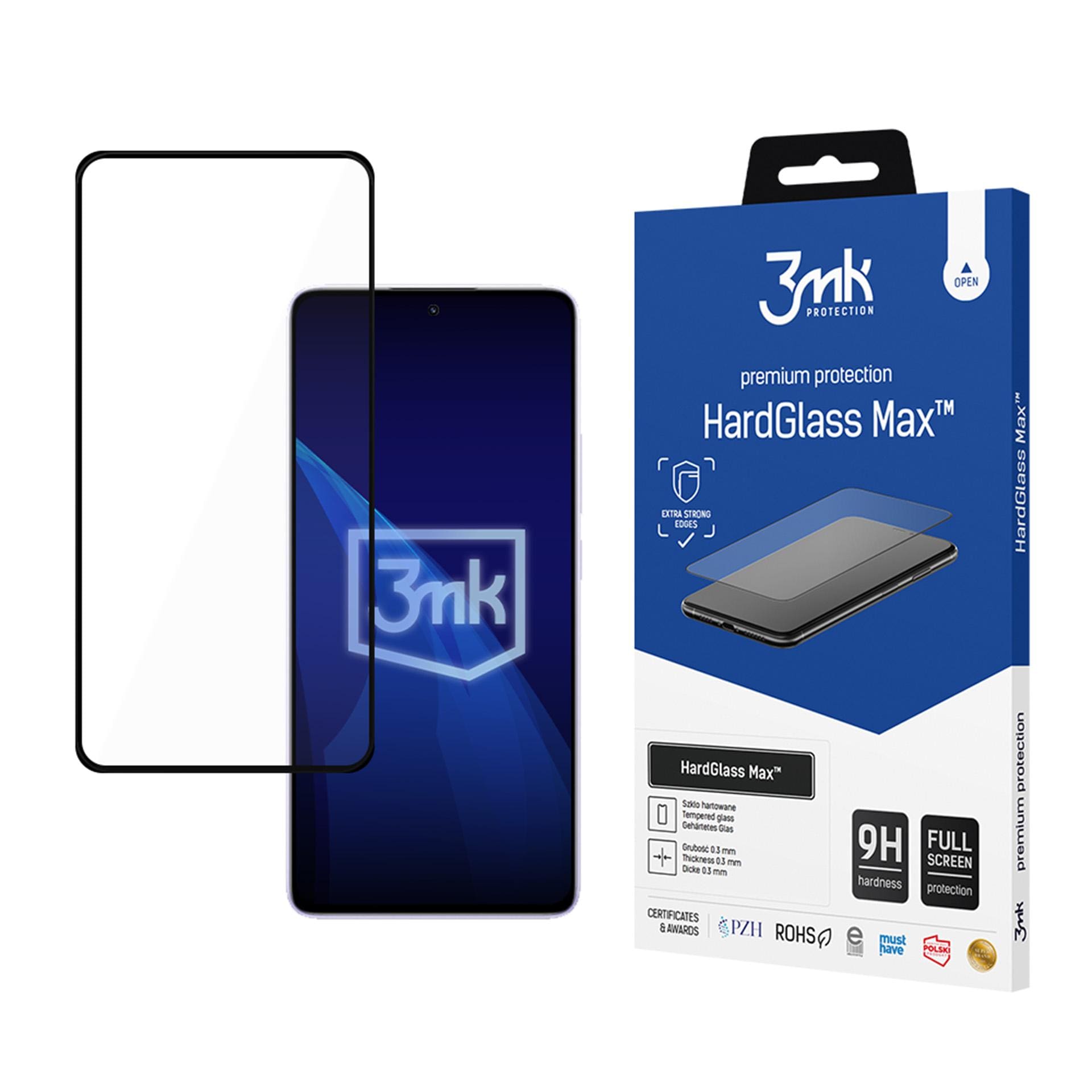 Förstärkt heltäckande härdat glas 3mk HardGlass Max Black för Xiaomi Redmi Note 14 5G