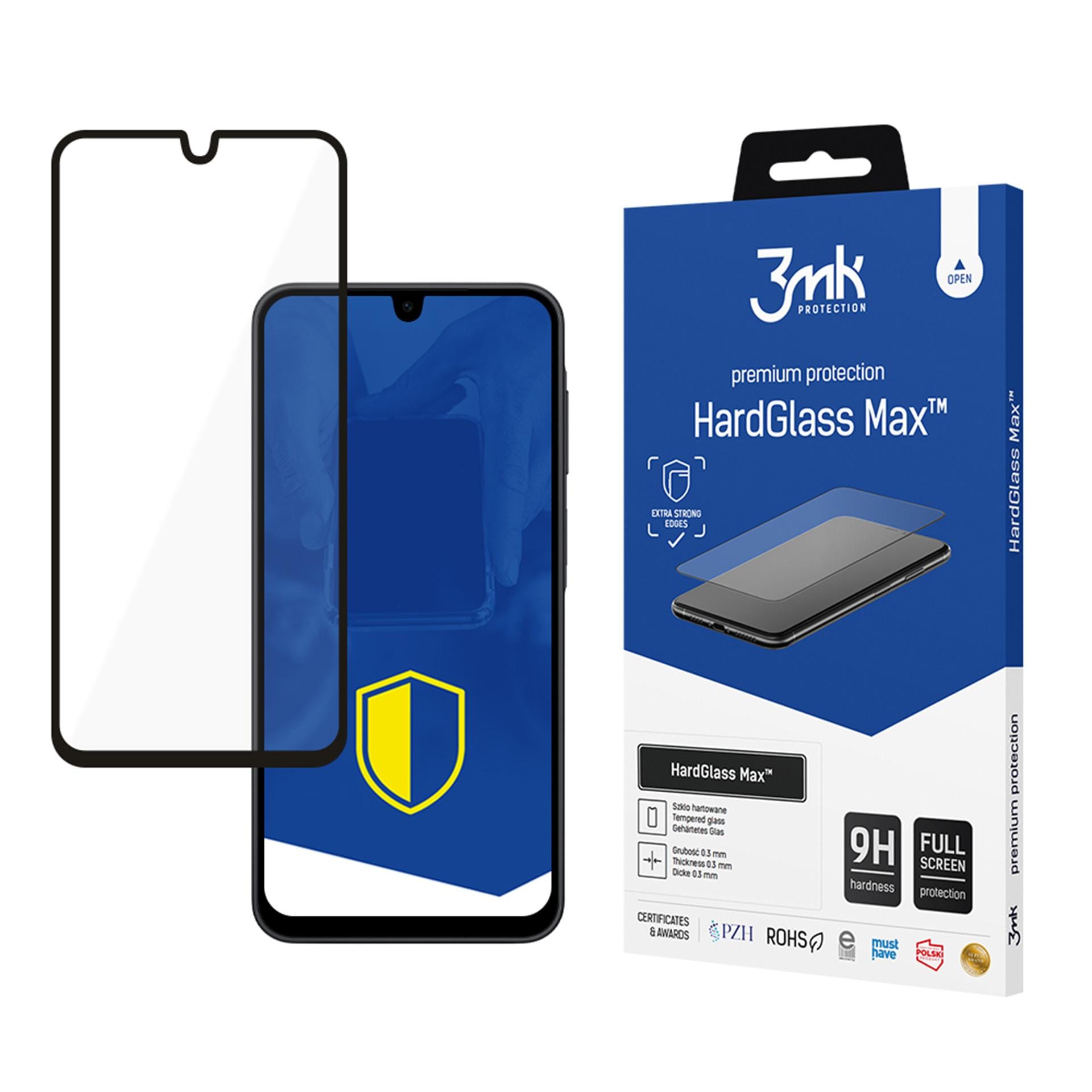 Förstärkt heltäckande härdat glas 3mk HardGlass Max Black för Samsung Galaxy A17 5G/4G