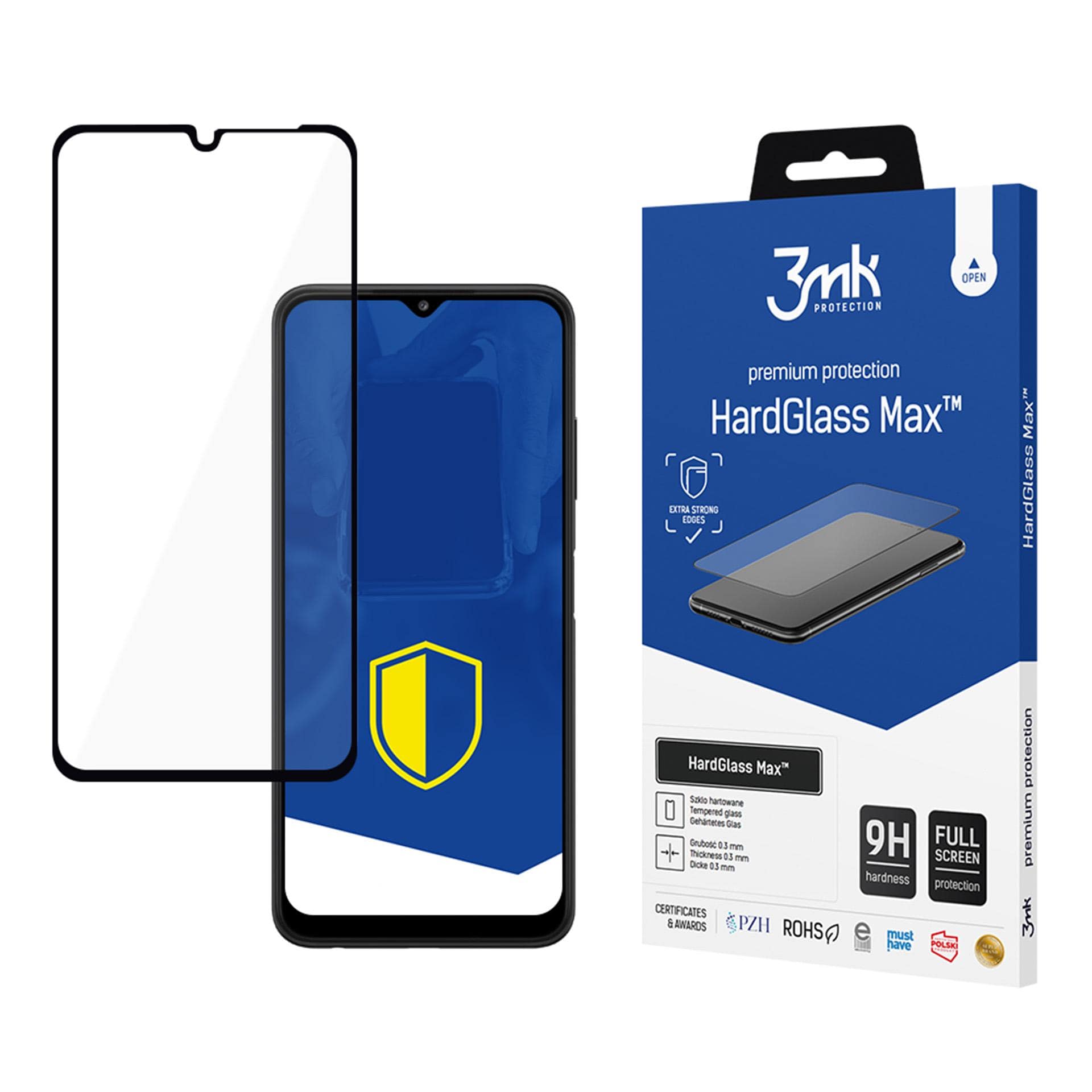 Förstärkt heltäckande härdat glas 3mk HardGlass Max Black för Samsung Galaxy A22 5G