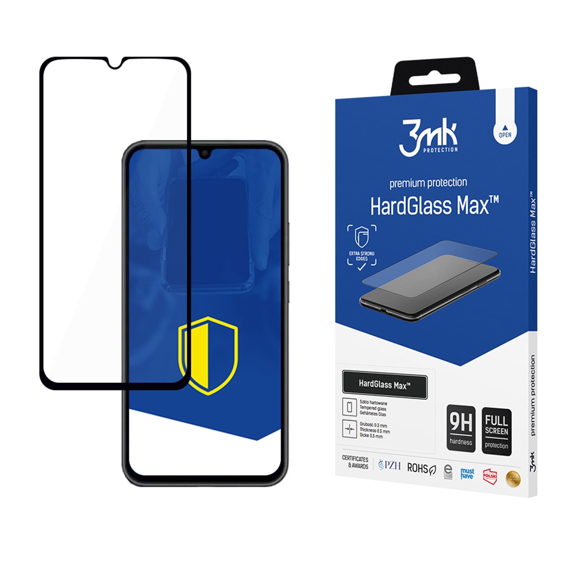 Förstärkt heltäckande härdat glas 3mk HardGlass Max Black för Samsung Galaxy A34 5G
