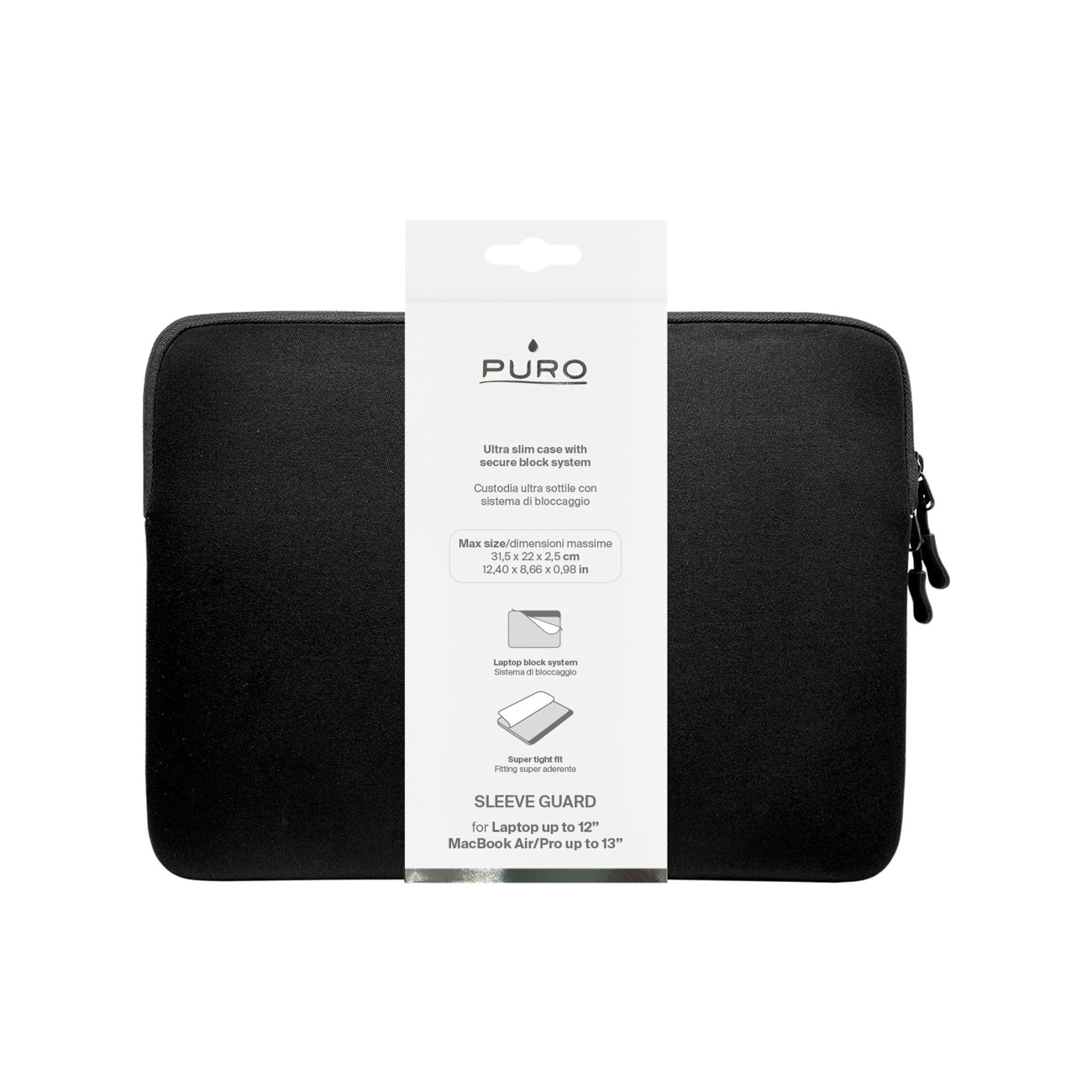Puro Slim Guard 13" väska för bärbar dator - Svart