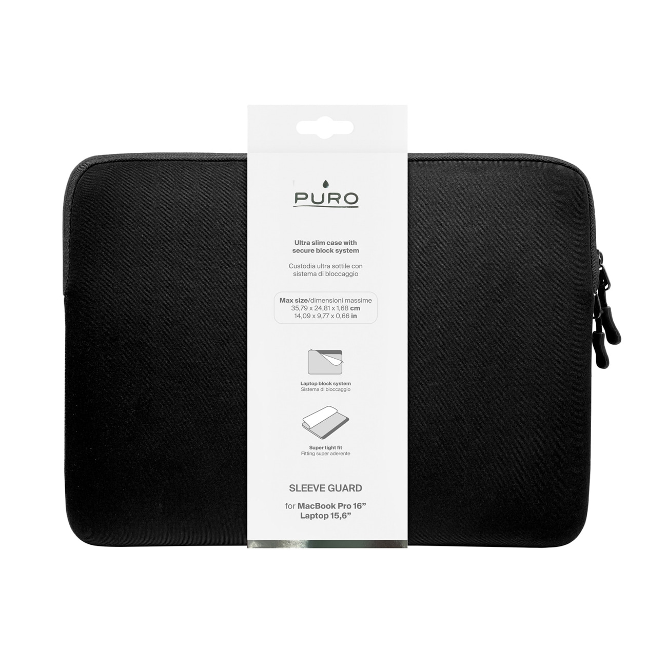 Puro Slim Guard 16" väska för bärbar dator - Svart