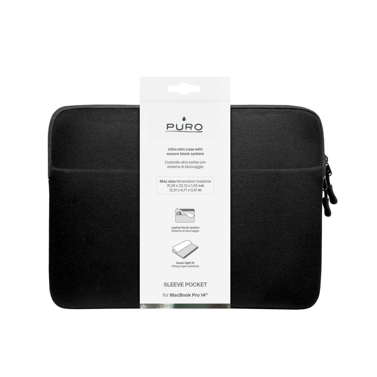 Puro Slim Pocket 14" väska för bärbar dator - Svart