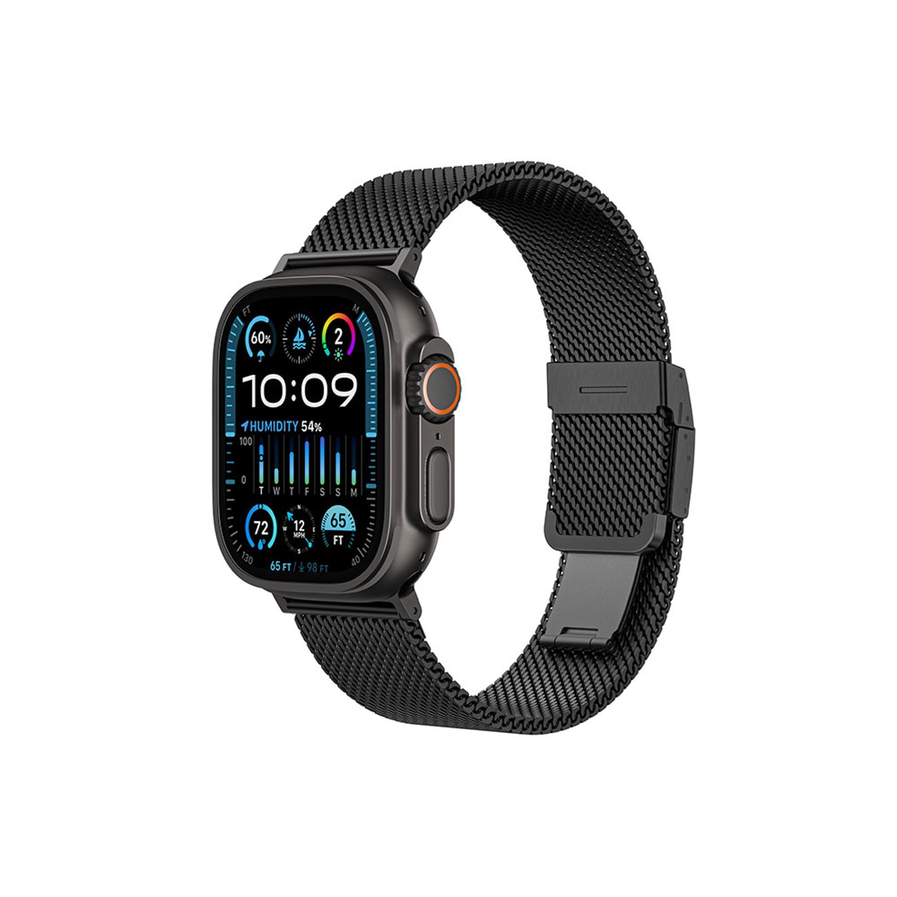 AmazingThing Titan Premium metallband för AppleWatch 38/40/41/42/44/45/46/49 mm - Svart