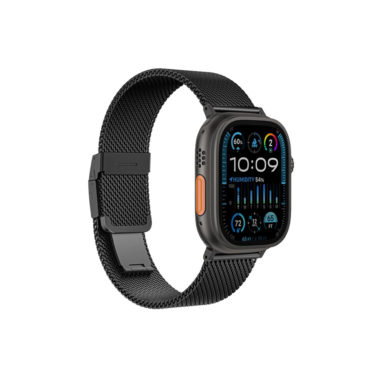 AmazingThing Titan Premium metallband för AppleWatch 38/40/41/42/44/45/46/49 mm - Svart