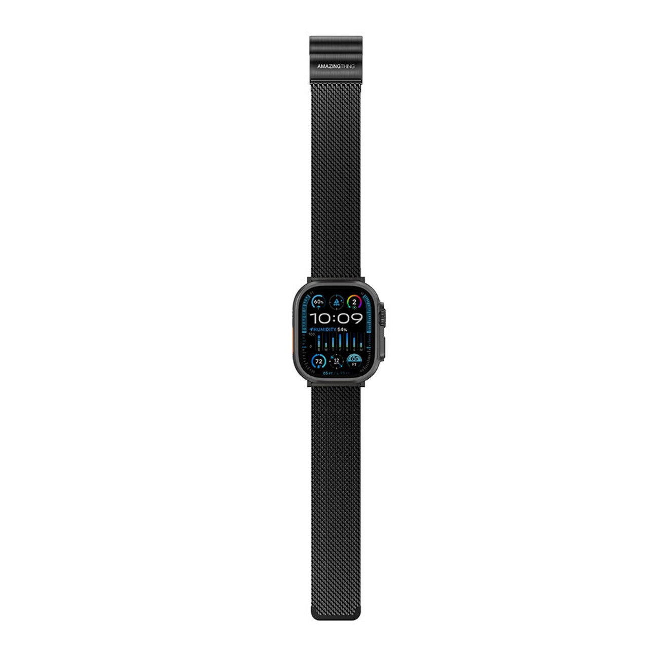 AmazingThing Titan Premium metallband för AppleWatch 38/40/41/42/44/45/46/49 mm - Svart