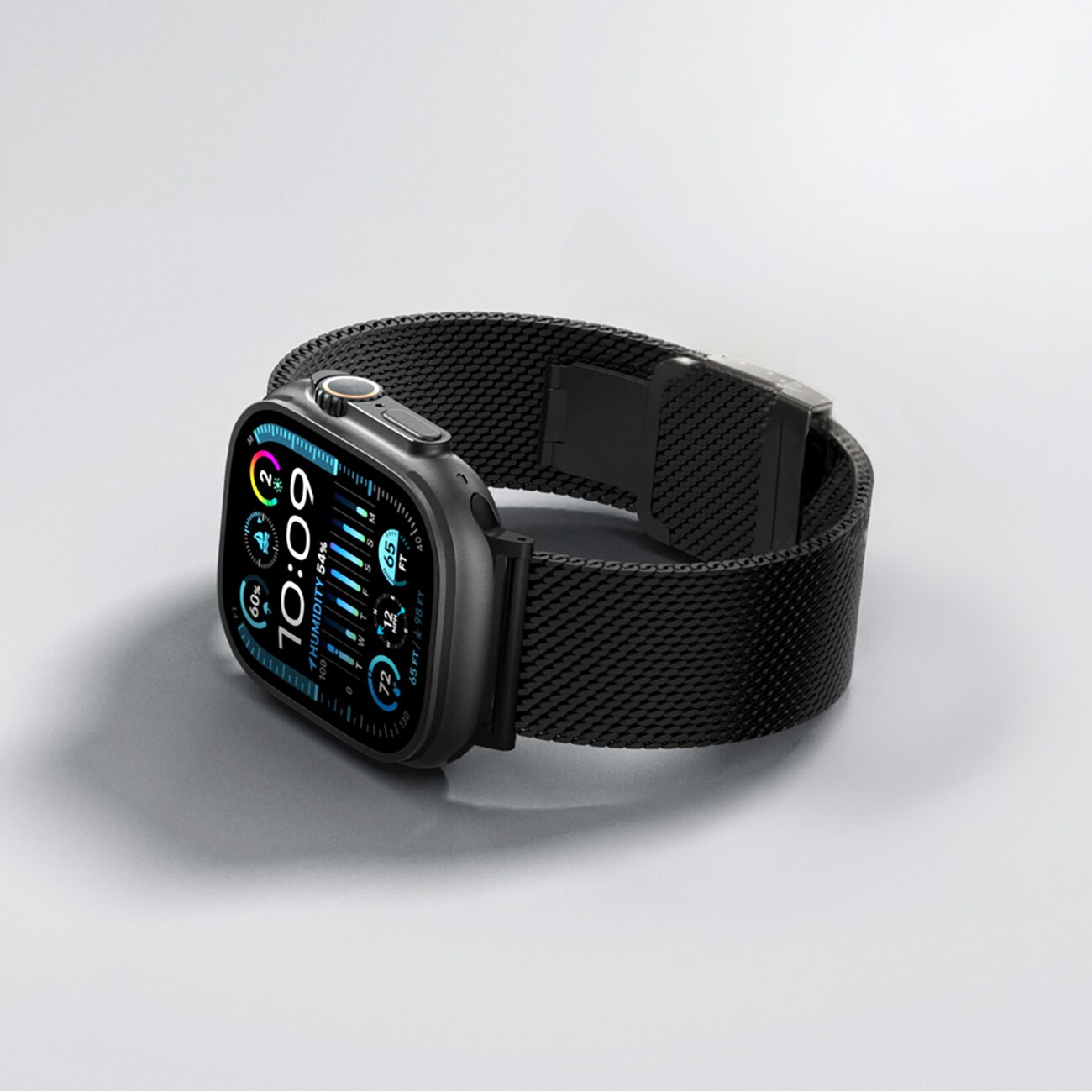 AmazingThing Titan Premium metallband för AppleWatch 38/40/41/42/44/45/46/49 mm - Svart