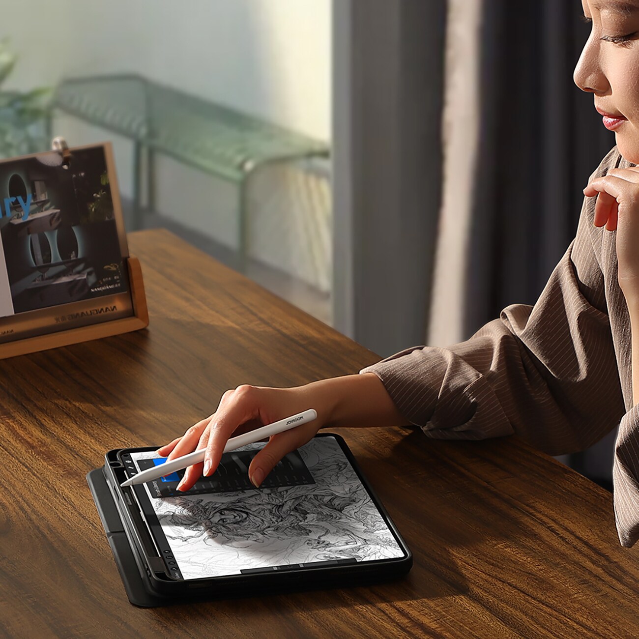 Joyroom JR-X9S Pro Active Stylus med 2 utbytbara spetsar - vit