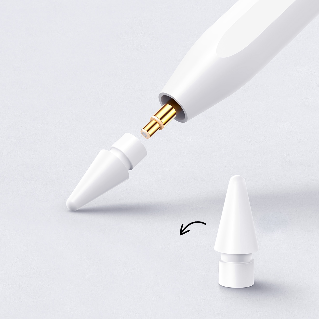 Joyroom JR-X9S Pro Active Stylus med 2 utbytbara spetsar - vit