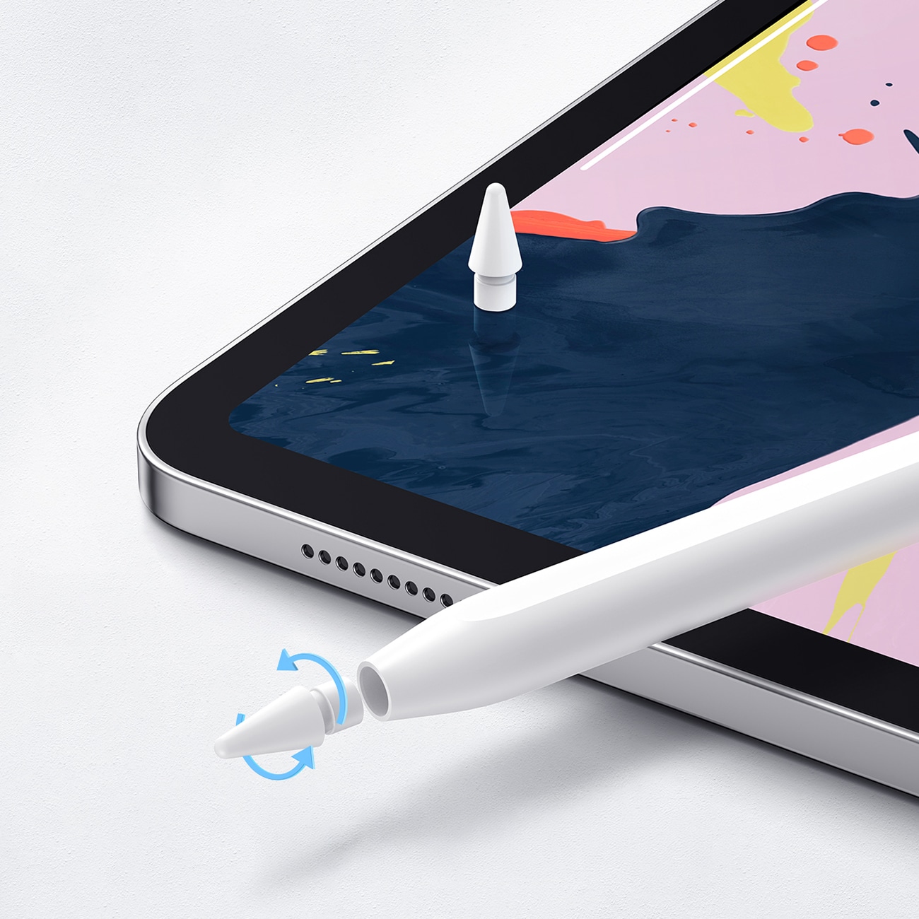 Joyroom JR-X9S Pro Active Stylus med 2 utbytbara spetsar - vit