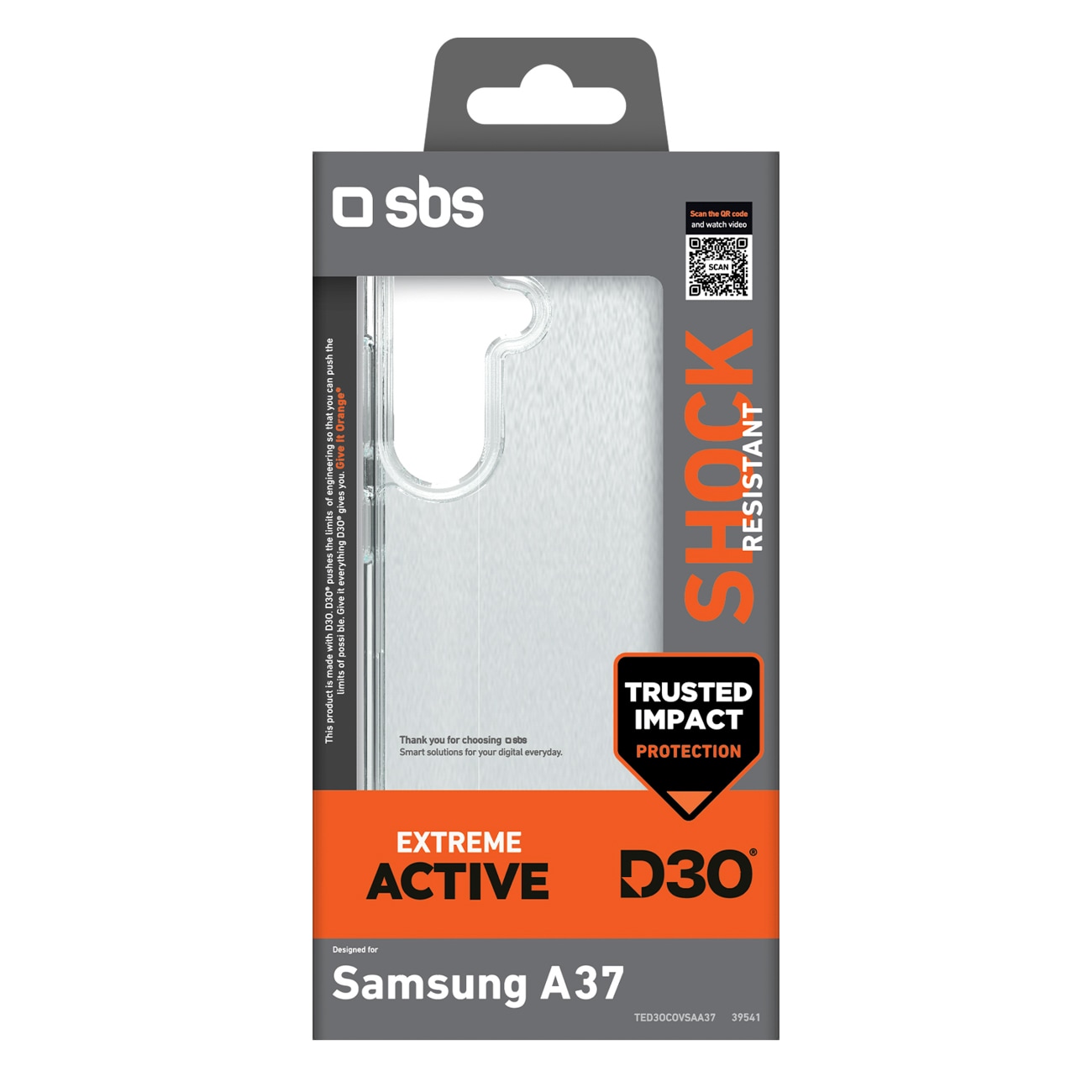 SBS D3O-fodral för Samsung Galaxy A37 - Transparent