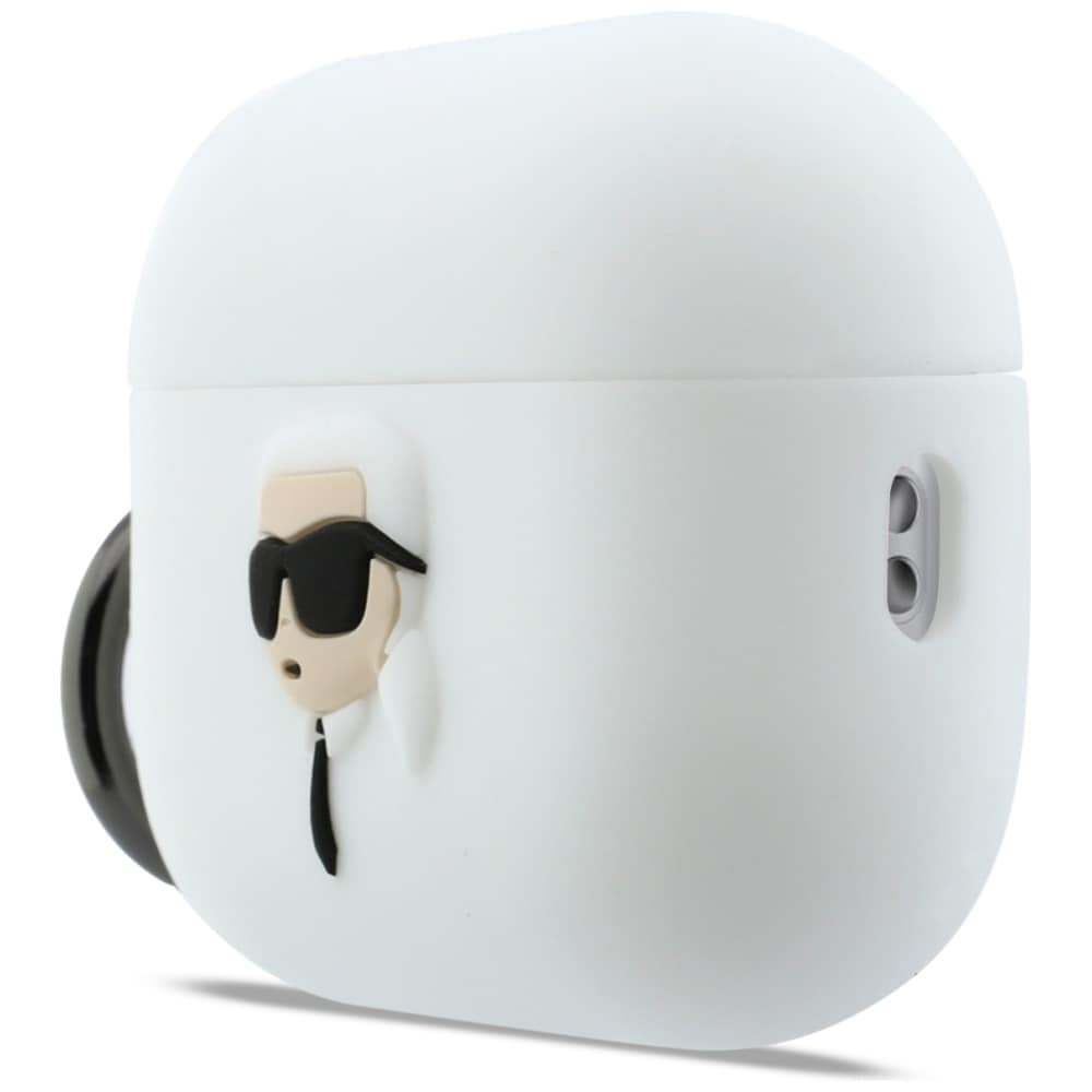 Karl Lagerfeld Silikon Karl Head 3D Fodral för AirPods Pro 3 - Vit