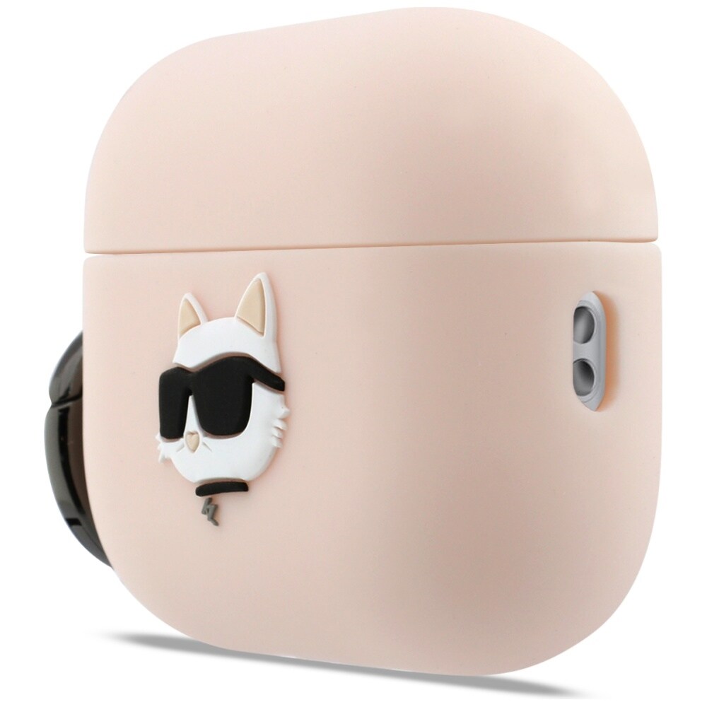 Karl Lagerfeld Silicone Chaupette Head 3D Fodral för AirPods Pro 3 - Rosa