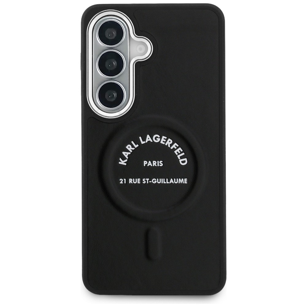 Karl Lagerfeld präglad ring RSG-logotyp MagSafe-fodral för Samsung Galaxy S26+ - Svart