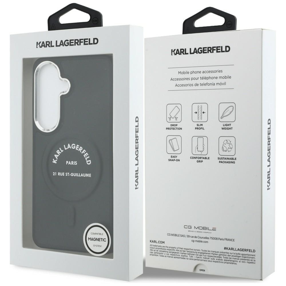 Karl Lagerfeld präglad ring RSG-logotyp MagSafe-fodral för Samsung Galaxy S26+ - Svart