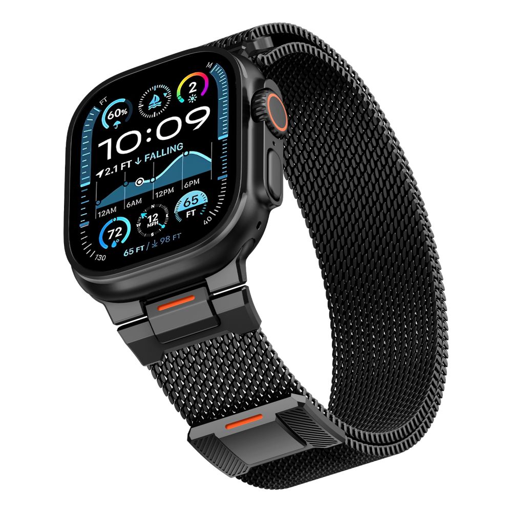 Tech-Protect Milano Vanguard armband för Apple klocka (44 / 45 / 46 / 49 mm) - Svart