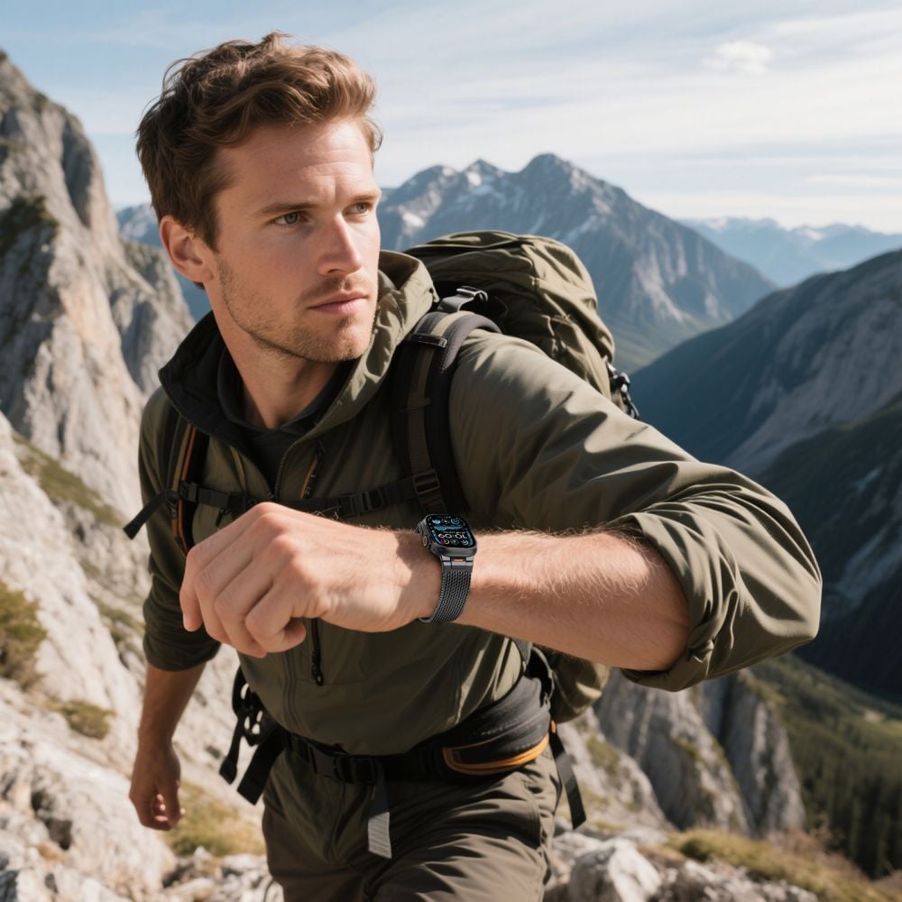 Tech-Protect Milano Vanguard armband för Apple klocka (44 / 45 / 46 / 49 mm) - Svart