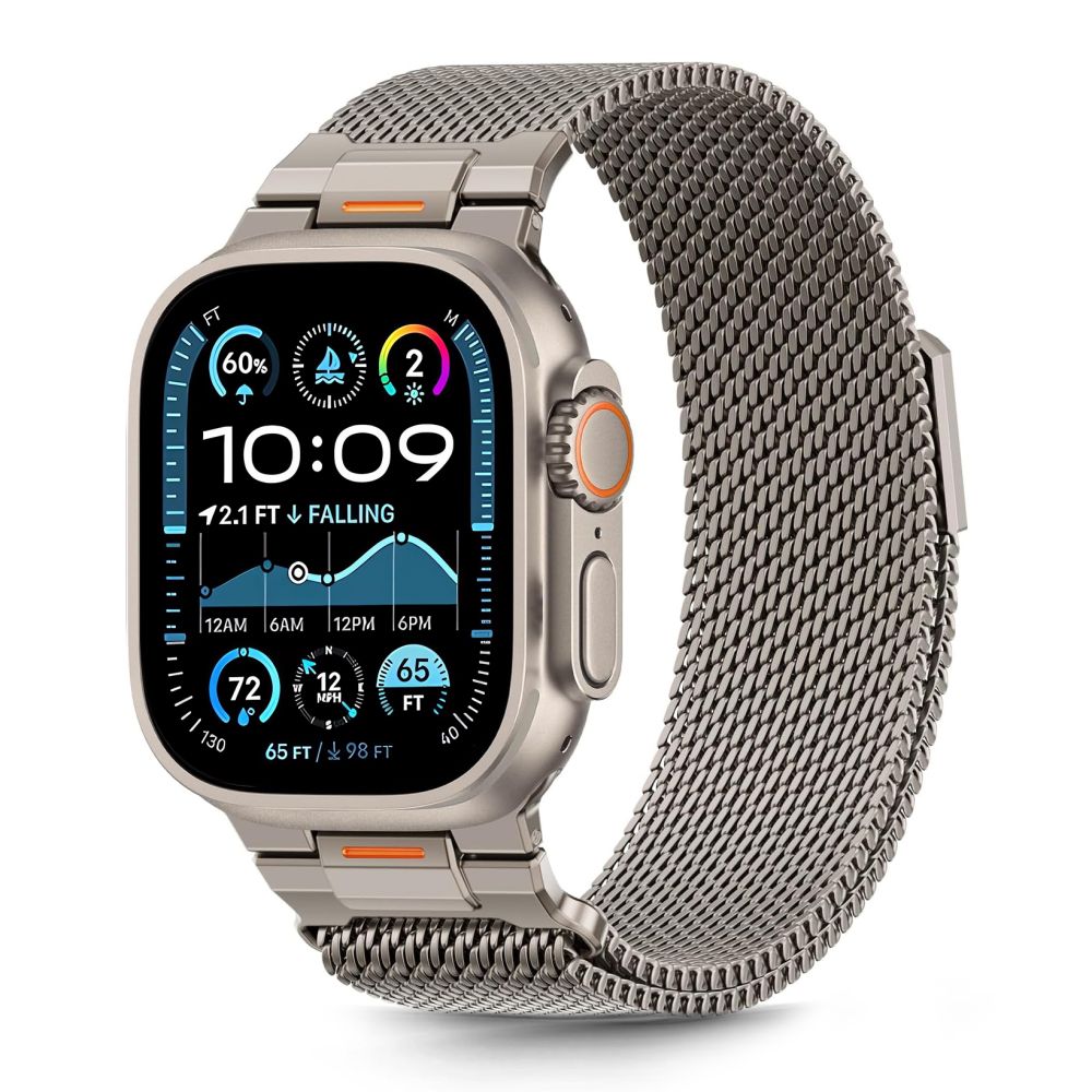 Tech-Protect Milano Vanguard Armband till Apple Klocka (44 / 45 / 46 / 49 mm) - Titan