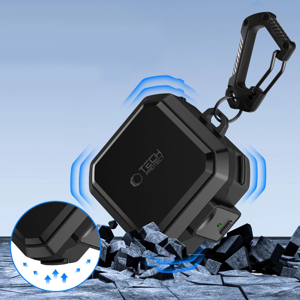 Tech-Protect Carbonox MagSafe-etui til Samsung Galaxy Buds 4 / 4 Pro - Sort