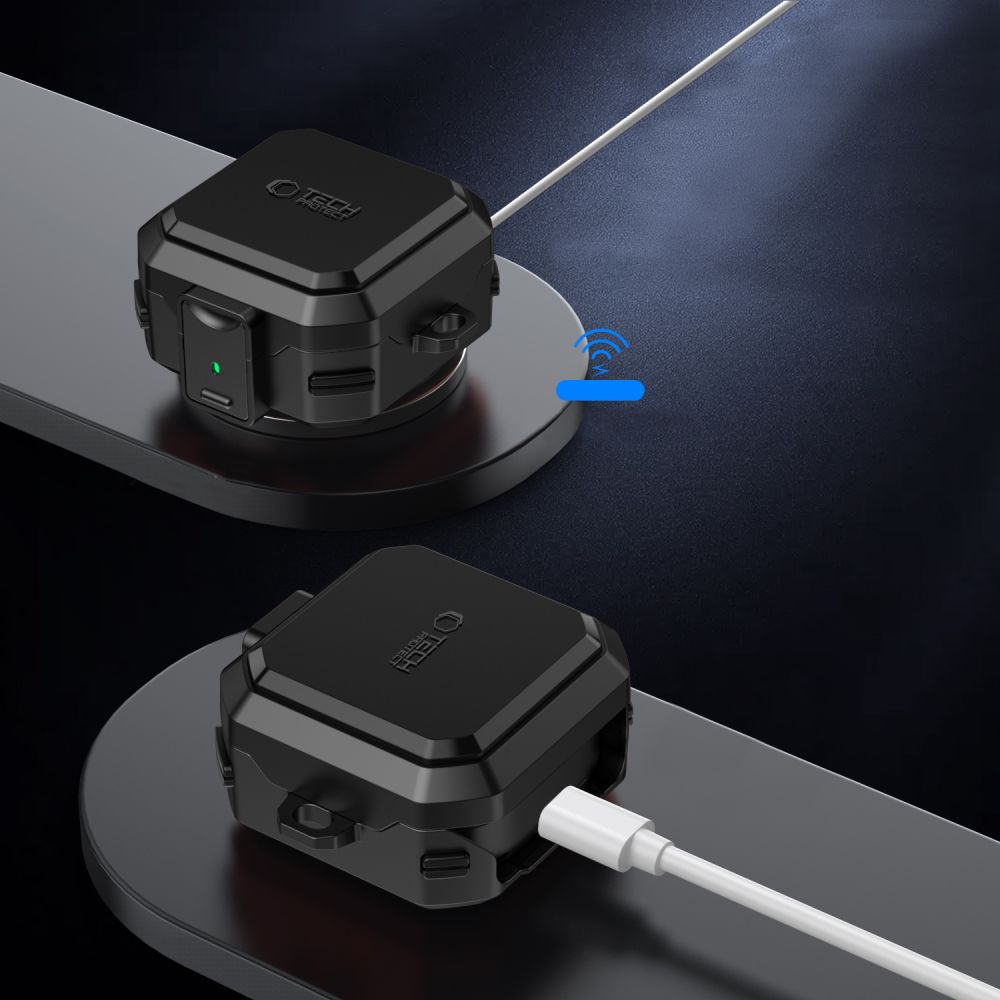 Tech-Protect Carbonox MagSafe-etui til Samsung Galaxy Buds 4 / 4 Pro - Sort