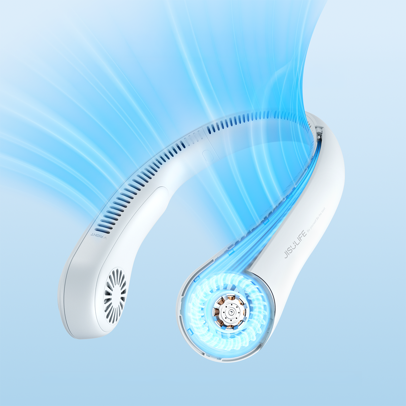 Jisulife Neck Fan 3 4000mAh bärbar halsfläkt - grå