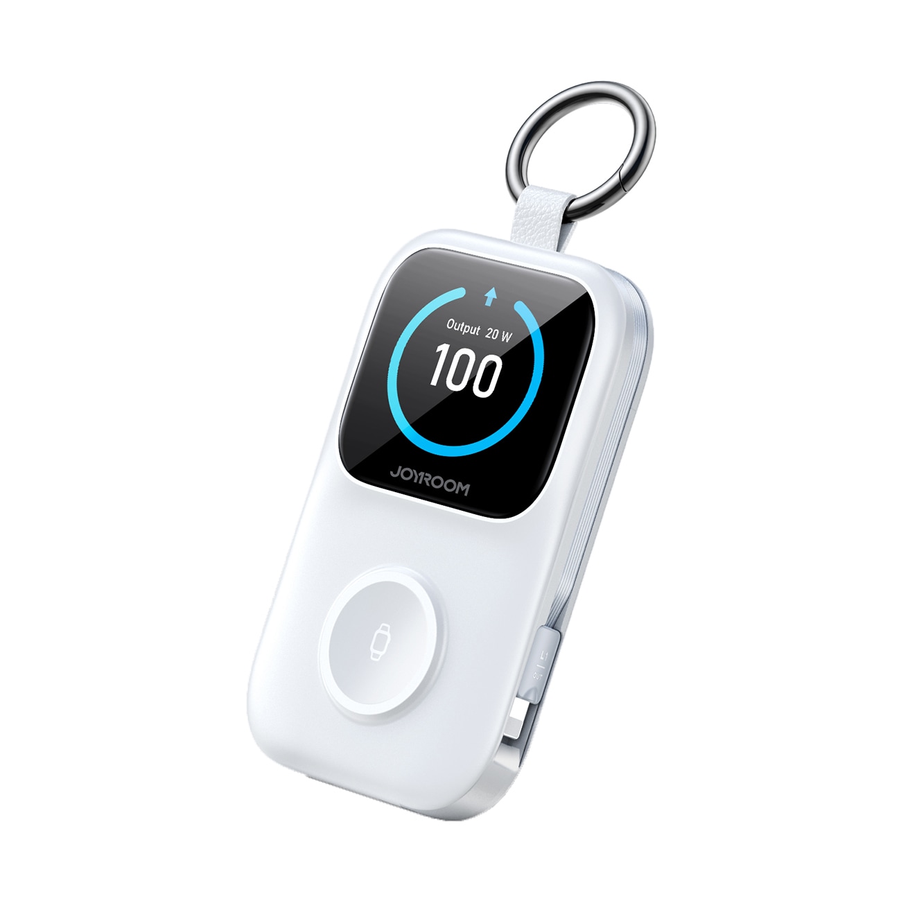 Joyroom JR-W19 5000mAh Powerbank med 5W trådløs klokkelading - hvit