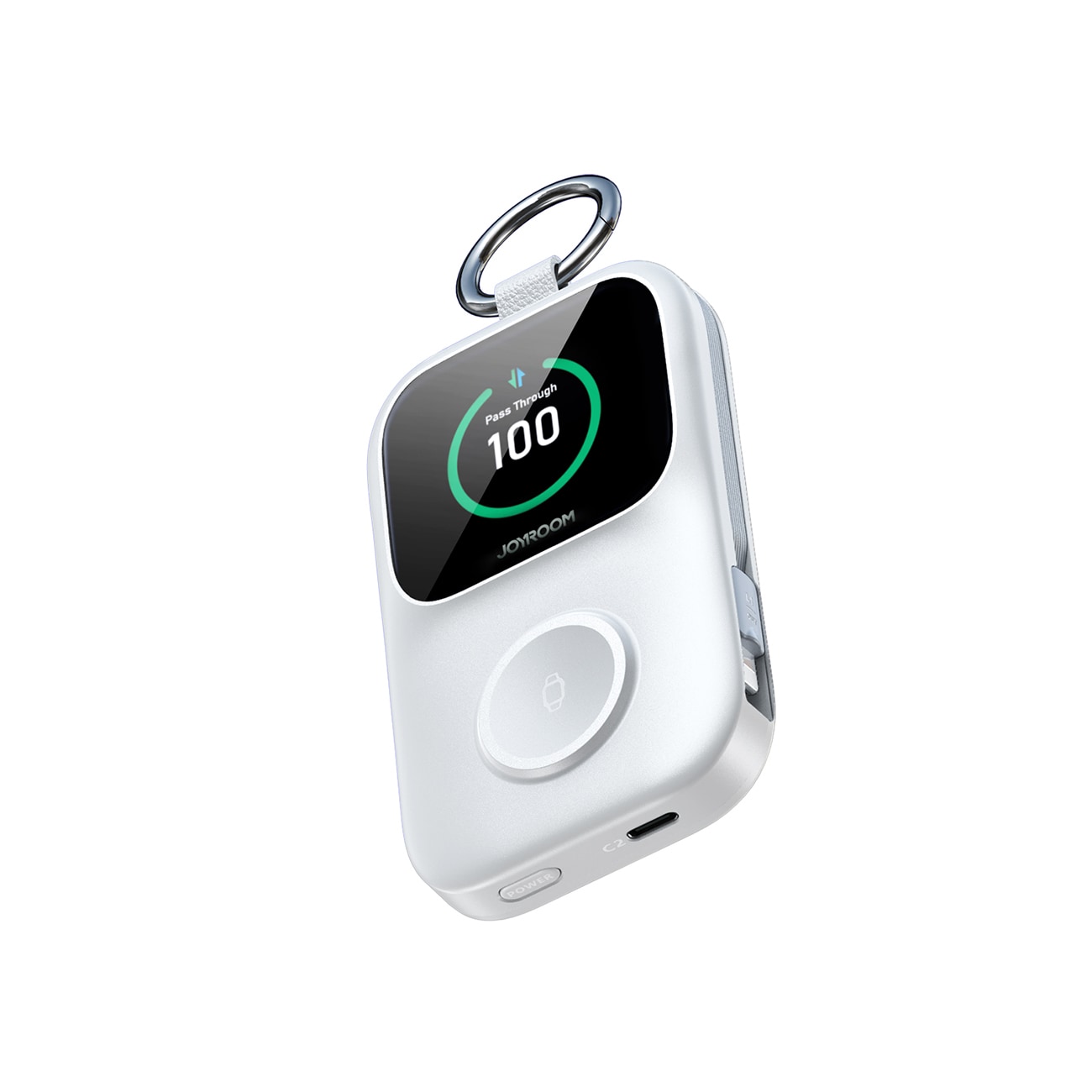Joyroom JR-W19 5000mAh Powerbank med 5W trådløs klokkelading - hvit