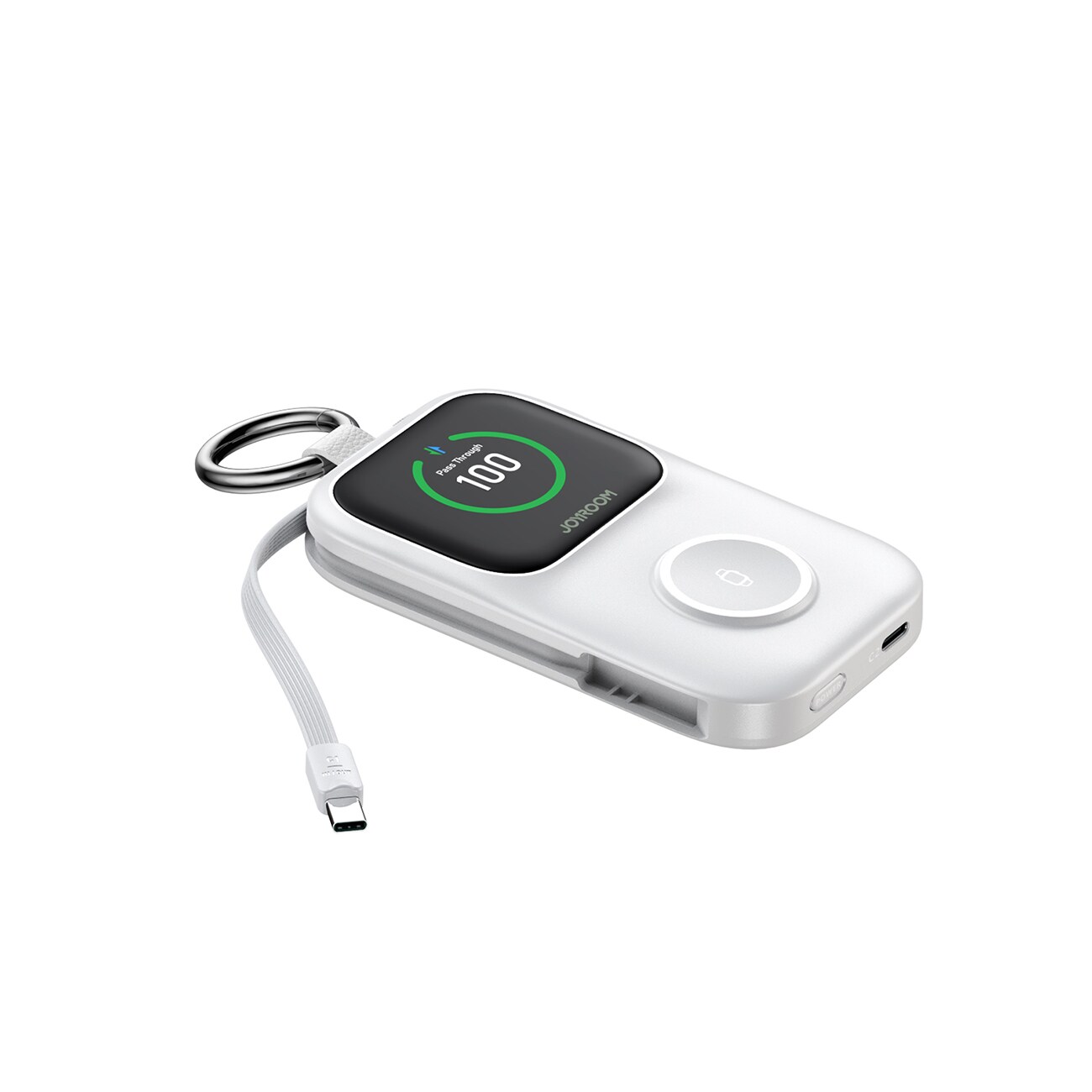 Joyroom JR-W19 5000mAh Powerbank med 5W trådløs klokkelading - hvit