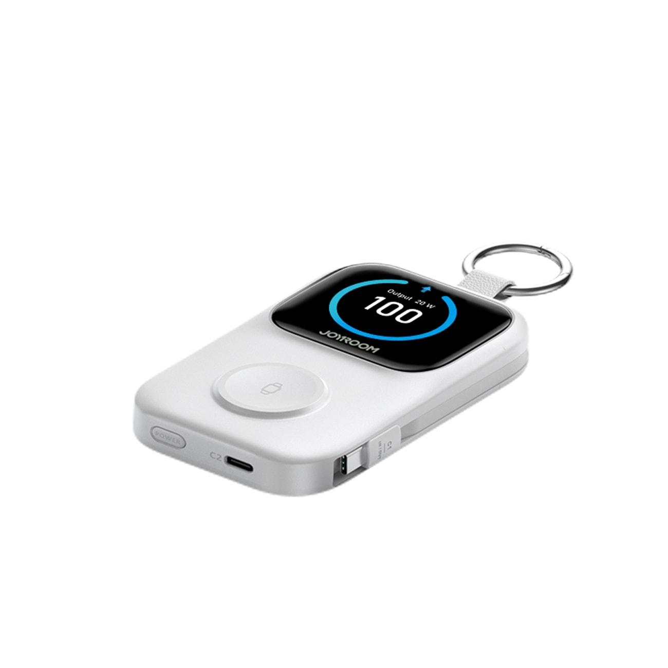 Joyroom JR-W19 5000mAh Powerbank med 5W trådløs klokkelading - hvit