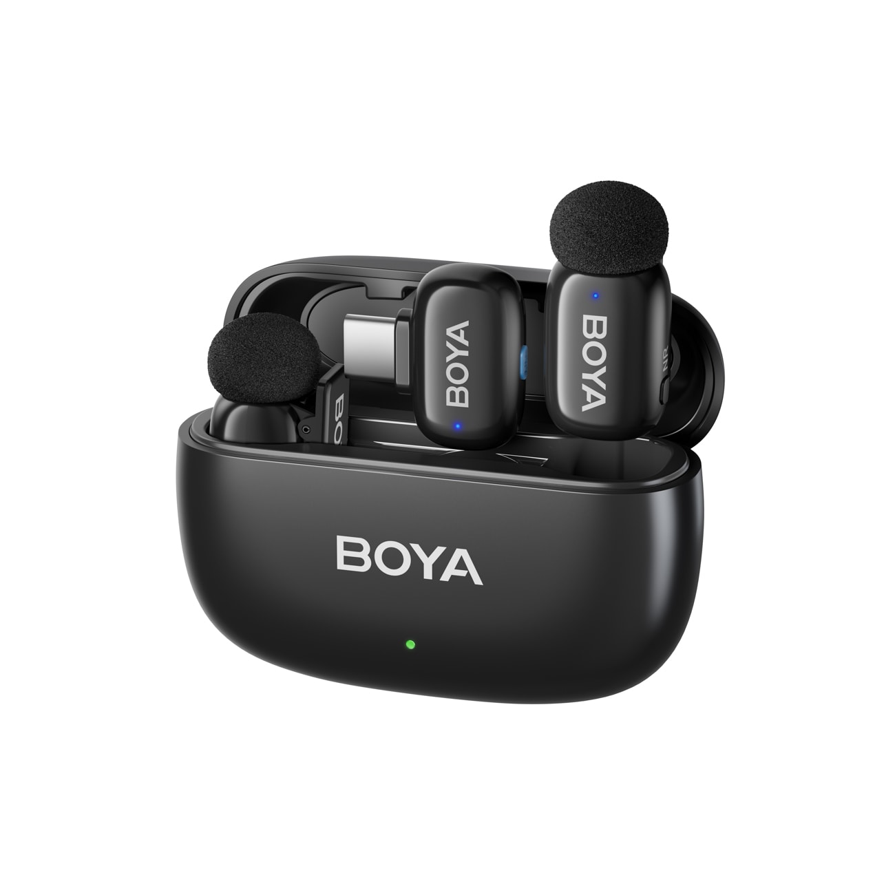 BOYA mini-14 trådlösa 2,4 GHz USB-C-mikrofoner - svart