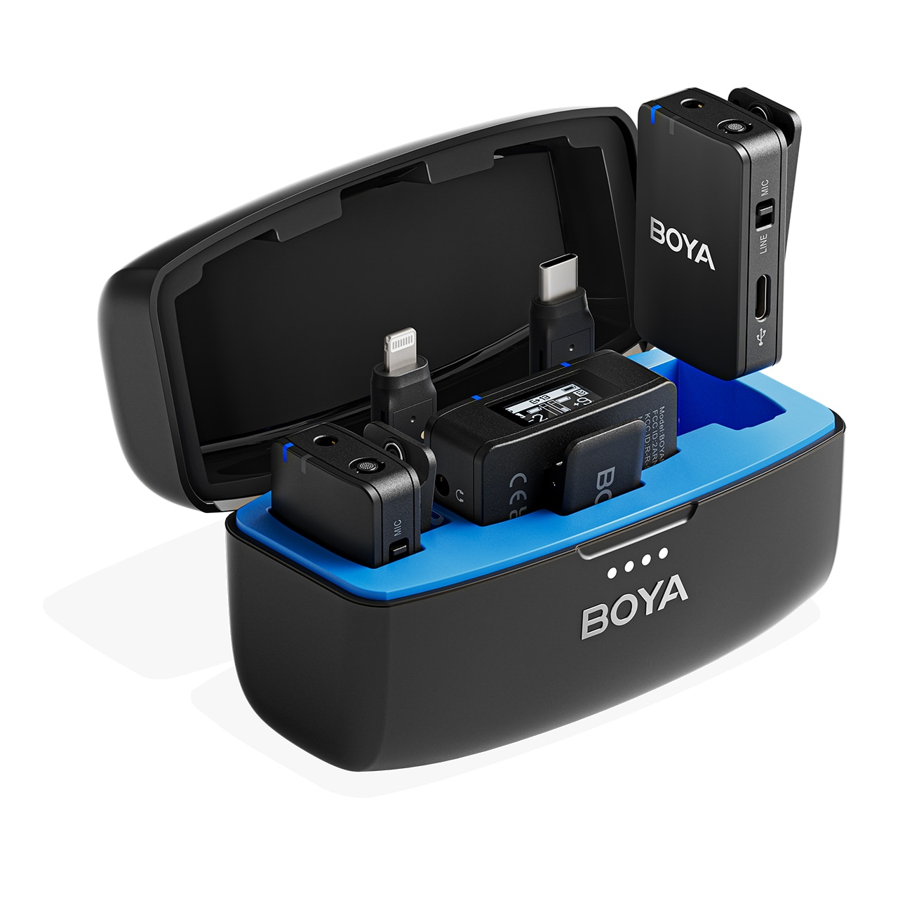 BOYA BOYAMIC 2-02 Trådlösa mikrofoner 2,4 GHz USB-C - Svart