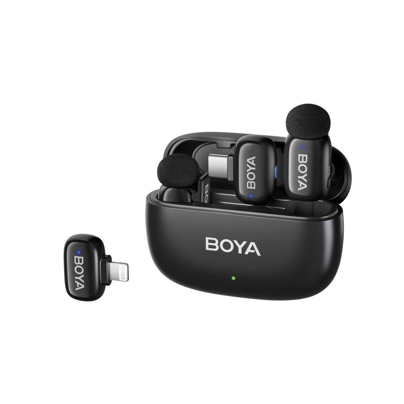 BOYA mini 2-01 trådlösa mikrofoner 2,4 GHz USB-C - svart