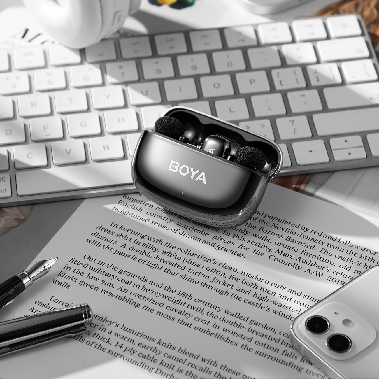 BOYA mini 2-02 trådlösa mikrofoner 2,4 GHz USB-C - svart